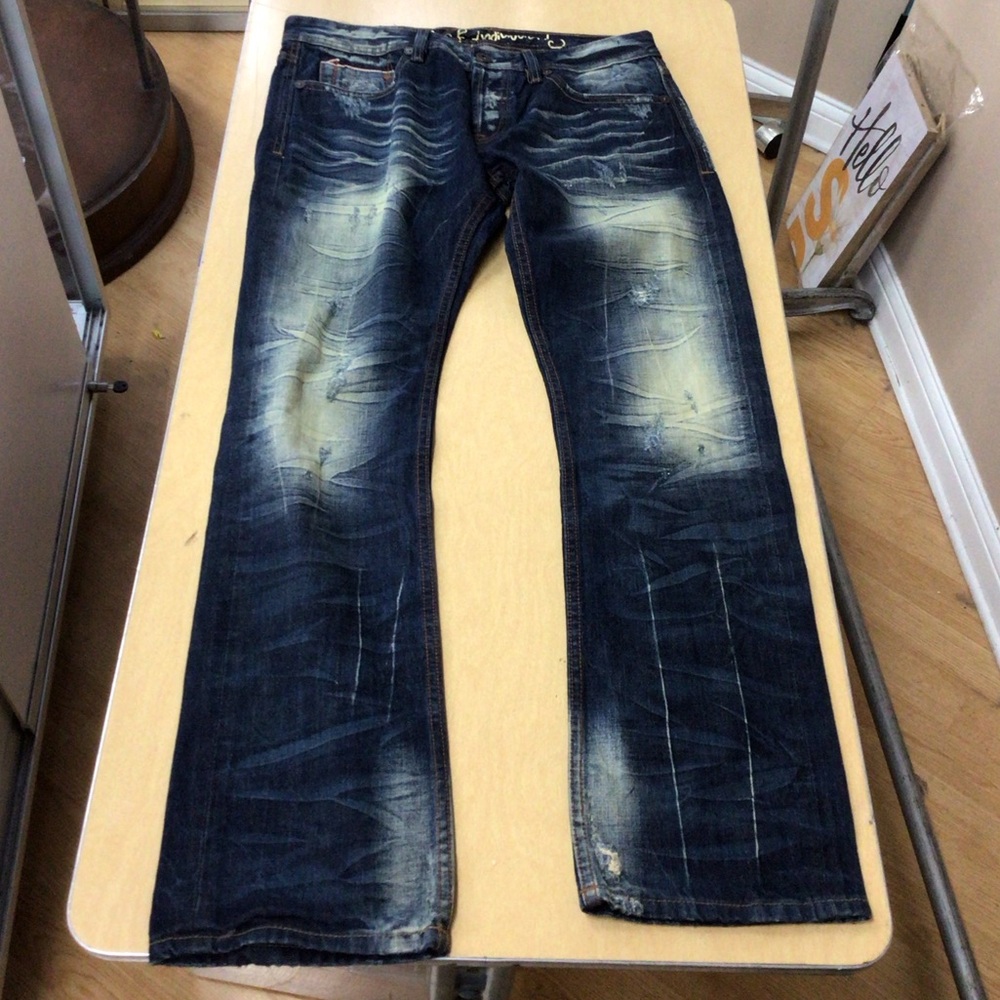 Men's Blue Distressed Jeans